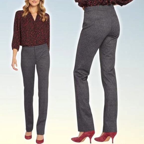 NWT NYDJ Slim Ponte Knit Trousers Sz 18 Mondo Herringbone - Picture 1 of 8